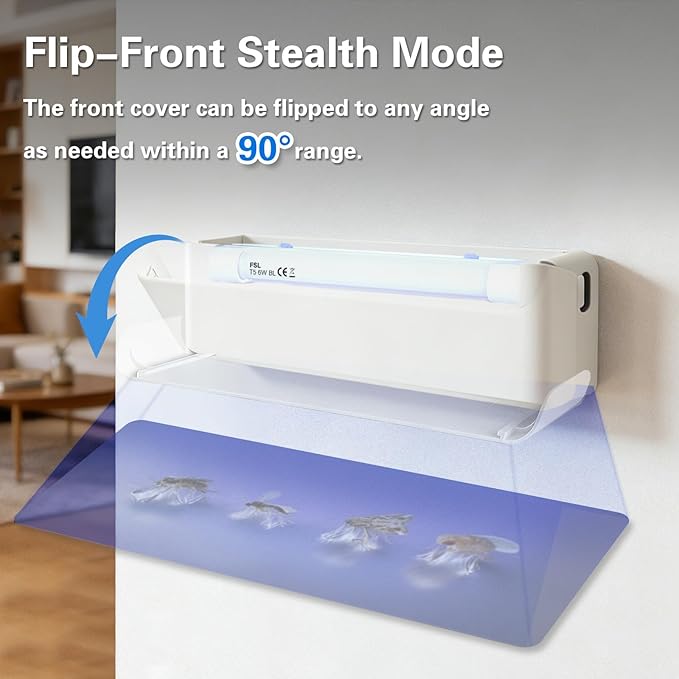 2pack Fly Catcher Indoor,Fruit Fly Traps Indoor for Home,Wall Sconce Fly UV Light Trap for Capturing Flies,Moths, Gnats with 10 Sticky Glue Boards, Bug Catcher Indoor, Light Flying Insect Trap -White