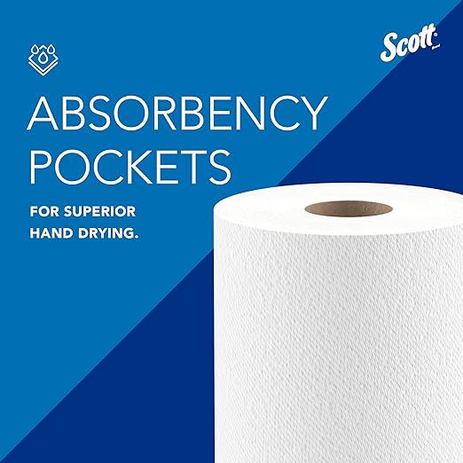 Scott Professional Kitchen Paper Towels, Bulk (41482), Fast-Drying Absorbency Pockets, White, Perforated (128 Sheets/Roll, 20 Rolls/Case, 2,560 Sheet Total)