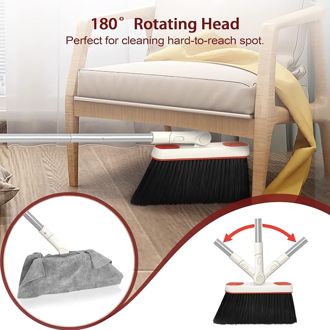 JEHONN Broom and Dustpan for Home, Kitchen