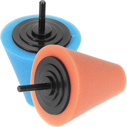 2pcs Car Wheel Polisher Sponge Buffing Pads with Drill Adapter Detail Buffers for Waxing and Polishing Durable and Comfortable Grip