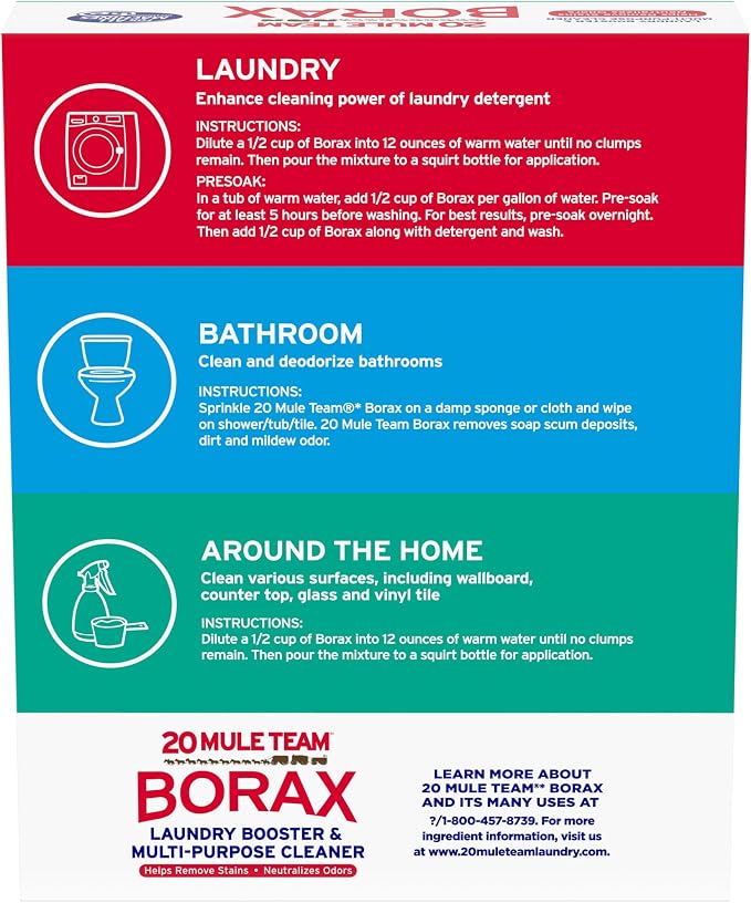 Borax 20 Mule Team Detergent Booster, 65 Oz.