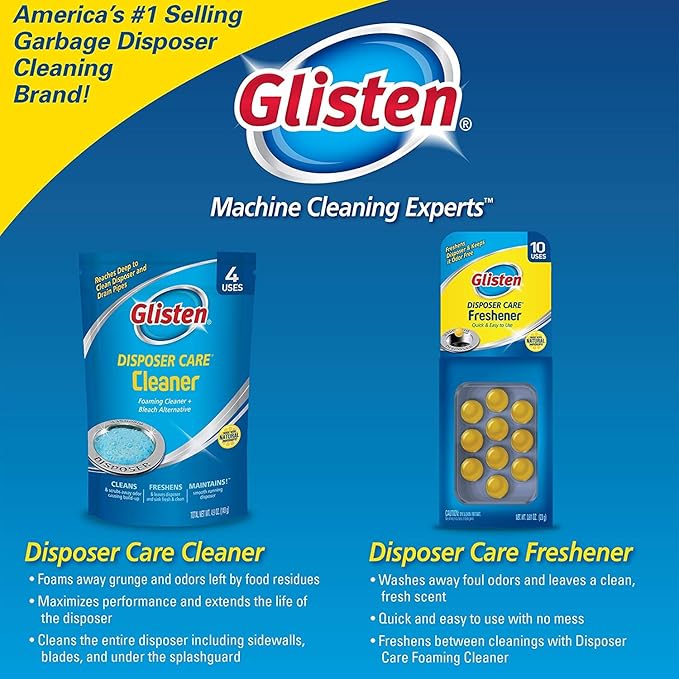 Glisten Disposer Care Foaming Cleaner, Lemon Scent, 4 Use (Pack of 2)