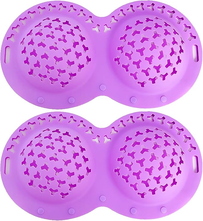 Silicone Bra Washing Bags for Laundry,Delicates Mesh Laundry Bags, Suitable for all Cup Sizes bra,Sports Bras, Swimsuits, Socks & Silk protector,Anti Deformation Lingerie Bag for Machine (purple 2pc)