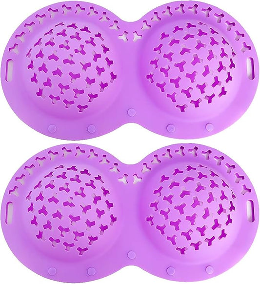 Silicone Bra Washing Bags for Laundry,Delicates Mesh Laundry Bags, Suitable for all Cup Sizes bra,Sports Bras, Swimsuits, Socks & Silk protector,Anti Deformation Lingerie Bag for Machine (purple 2pc)