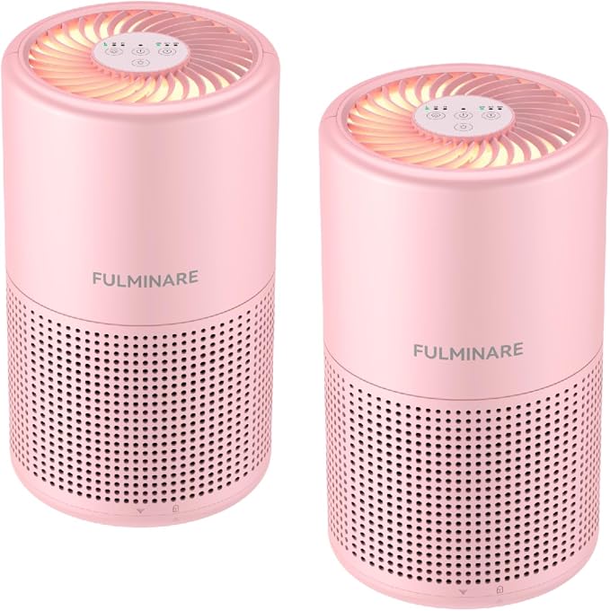 FULMINARE Air Purifiers for Bedroom Air Filter, Quiet Air Cleaner With Night Light, Portable Small Air Purifier for Home, Office, Living Room