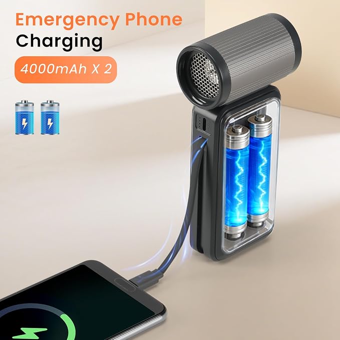 Compressed Air Duster - 130000RPM Rechargeable Electric Cordless Blower, Built-in Cable Power Bank, Vacuum Cleaner with Stepless Speed for Computer Keyboard, Car, Home and Outdoor - Black