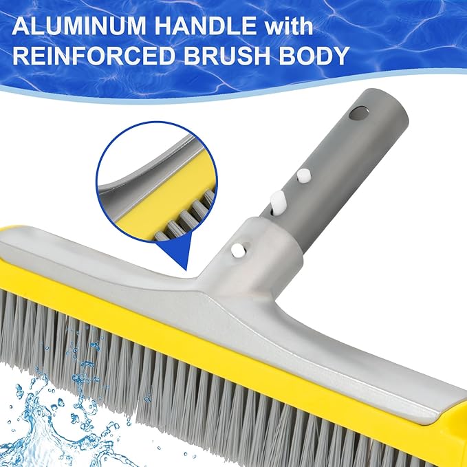 POOLAZA 20'' Pool Brush & Ultra Fine Mesh Pool Skimmer Net