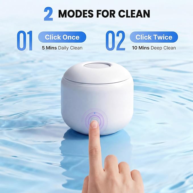 Ultrasonic Retainer Cleaner Machine - 44kHz Dental Pod for Night Guards, Mouth Guards, Dentures, Aligner & Jewelry- 200ML, White