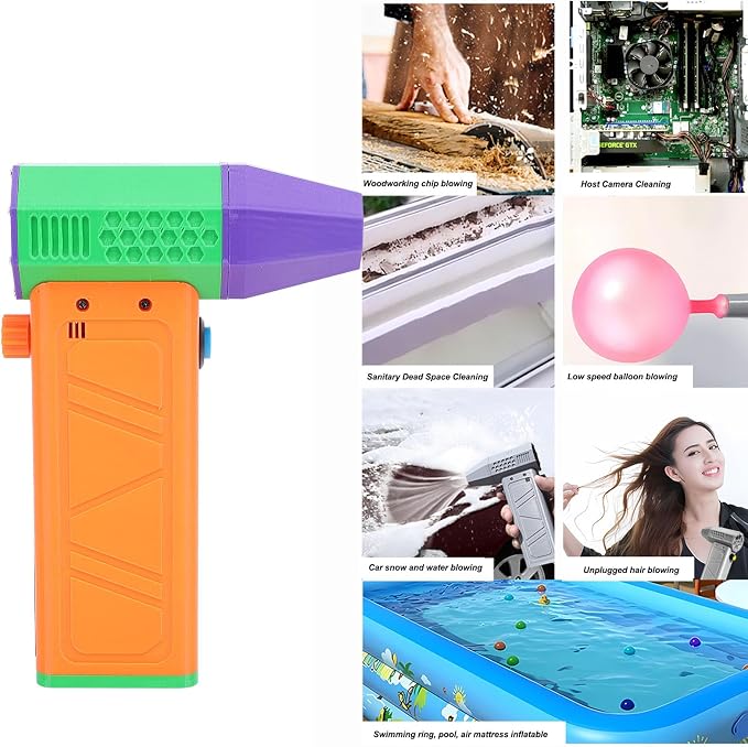 Electric Air Duster Turbo Fan Portable for Keyboard Car Home | 140,000 RPM brushless motor. 62m/s max airflow. Dual 4000mAh batteries. USB-C fast charging. Lightweight 300g. Multi-purpose