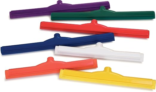 SPARTA 4156714 Plastic Floor Squeegee, Shower Squeegee With Double Foam For Window, Glass, Shower Door, Floor, Windshield, 18 Inches, Blue, (Pack of 6)