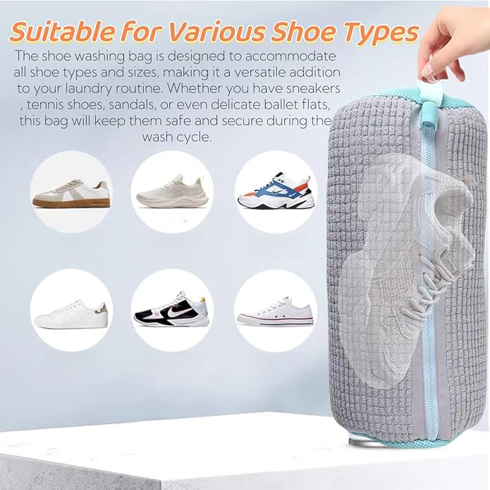 4PCS Shoes Laundry Bag for Shoes 2024 Upgrade Sneaker Washing Machine Bag Shoe Washing Machine Bag, Reusable and Durable Zipper Shoe Washing Bag for All Shoe Types And Sizes(Yellow&Grey)