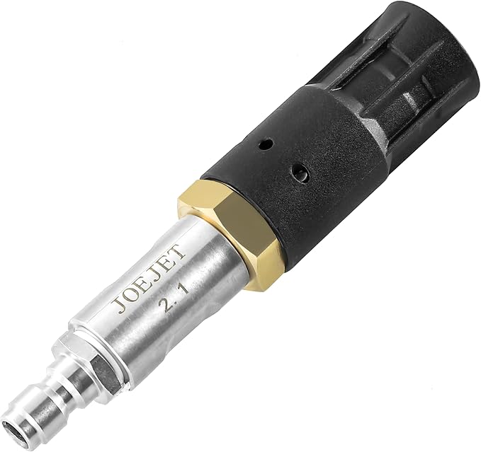 JOEJET Adjustable Downstream Soft Wash Twist Nozzle, 7-12 GPM | 0-60° Adjustable Long Range Spray Nozzle with 1/4" Quick Connect Plug, for Roof Cleaning, 1000-6000 PSI