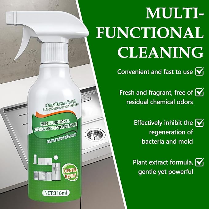 Kitchen Cleaner Remover Spray,Multifunctional Kitchen Appliance Cleaner,Kitchen Enzyme Cleaner,For Cooktop,Stove,Oven,Microwave & Oil Stains-636ml