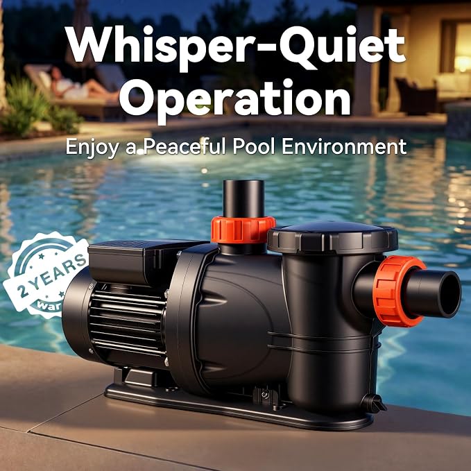 LEO 3HP In/Above Ground Pool Pump High Flow Powerful Self Priming Pool Pump, Single Speed 220V 7910GPH, Light Red