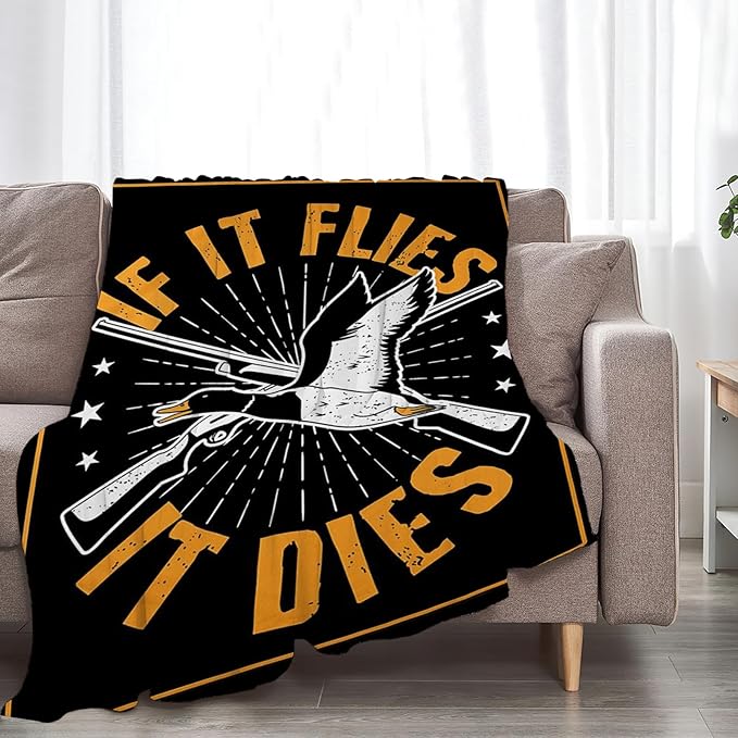 Tijuboni Duck Hunting Throw Blanket Goose Hunting Gifts for Men Women Boys Girls Adults Kids Soft Flannel Fleece Blanket for Couch Sofa Bed Home Decor 50"x60"