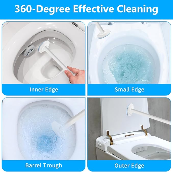 Kifmurase 100 Pcs Toilet Wand Refills Disposable Toilet Brush Replacement Heads, Disposable Sponge Refill Heads Household Cleaning Bathroom Cleaners Compatible with Most Toilet Brushes