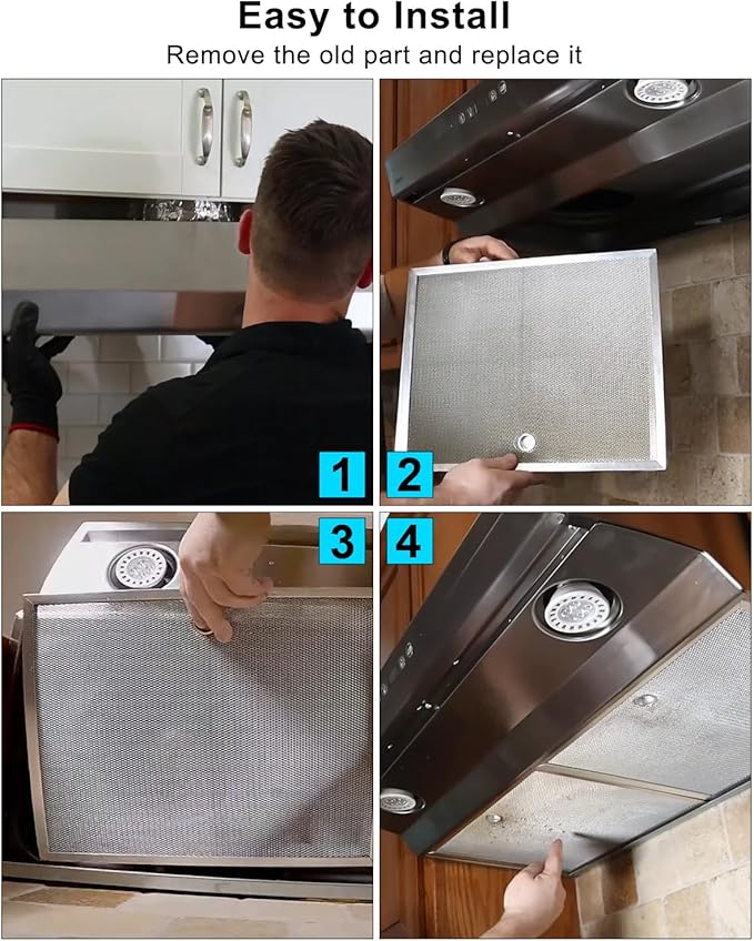 2 Pcs Range Hood Grease Filter Fit for Broan Nutone, 12.84 x 13.69 x 0.38 Inch Range Hood Aluminum Mesh Vent Filter Replace S99010436 99010436 BKSA130WW
