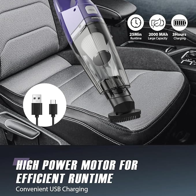 Handheld Vacuum Cordless — 3-In-1 Hand Held Vacuum Rechargeable With 8KPa Suction, Lightweight 1.7 Lbs Handheld Vac, Quick Dust Removal & Cleaning Tool With Accessories Storage For Car, Kitchen & Home