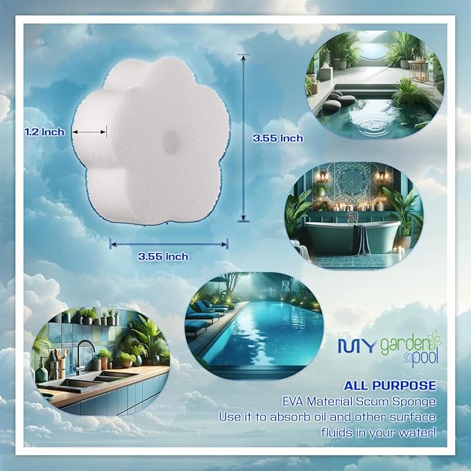 Sirona 82136 Spa pH Balance +, 3 LBS – Includes My Garden Pool 20 Ct. Test Strips & Scum Sponge – Stabilizes pH for Balanced, Clear Spa Water