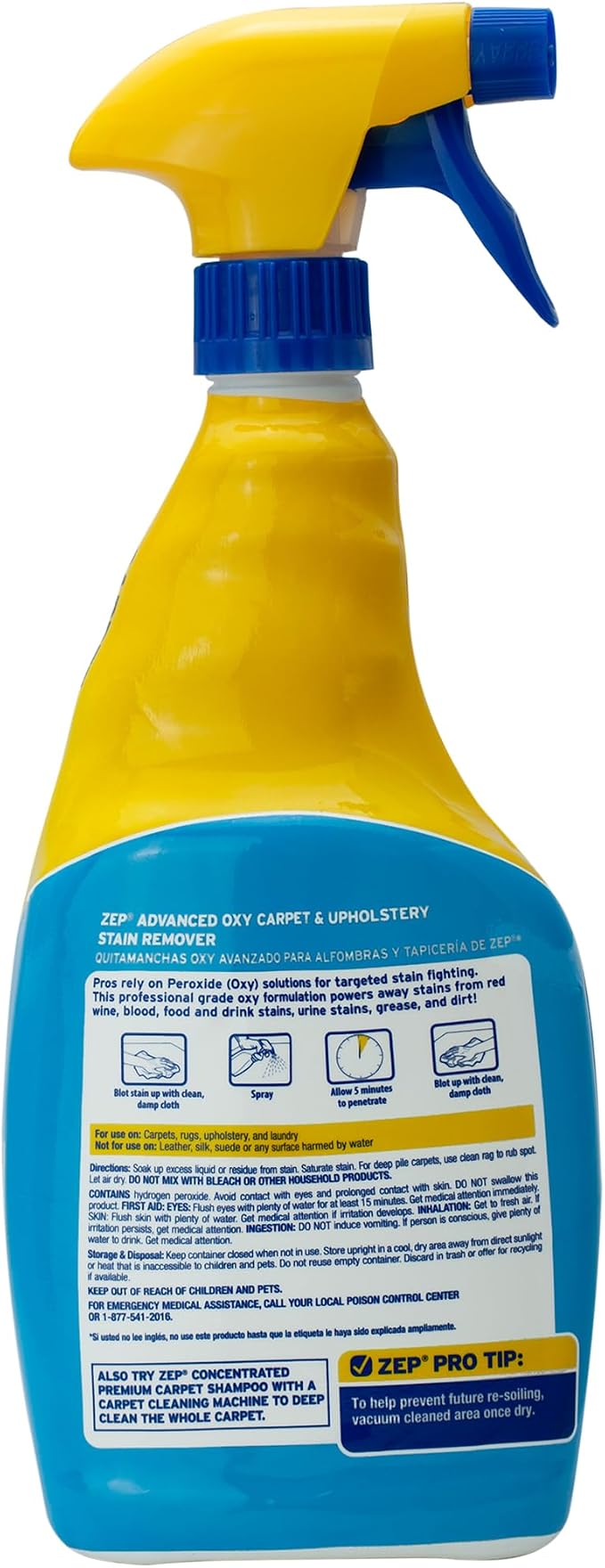 Zep Commercial Advanced Oxy Carpet & Upholstery Stain Remover, 12-1 Qt. Bottles, Bleach-free, Color Safe, Eliminates Tough Stains And Odors (ZUOXSR32)
