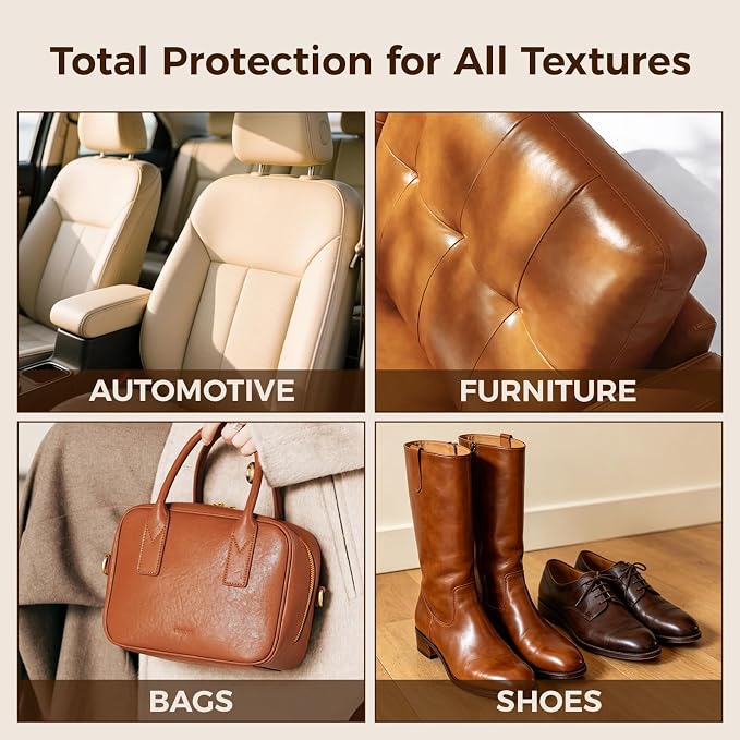 Leather Conditioner and Cleaner Balm for Furniture, Couch, Car Seats, Boots and Bags - Professional Leather Restorer with Natural Beeswax - Deeply Nourishes, Protects and Restores Shine (8oz)