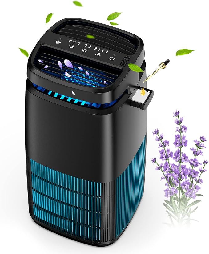 POMORON MJ002H Air Purifier for Home(One 3-Layer Original Filter Included) and One Set of 4-Layer Premium Filters(2 Packs)