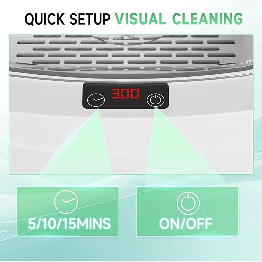 KUNPHY Fruit and Vegetable Washing Machine, Fruit Cleaner 2.5L 40kHz, 3 Timers Ultrasonic Vegetable Cleaner for Family Cleaning