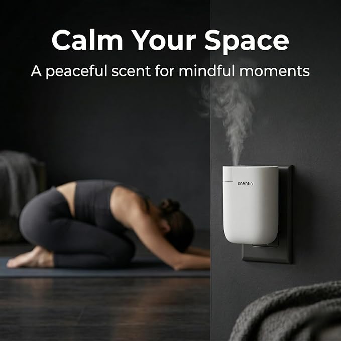 Scentia Waterless Plug-in Scent Diffuser with App Control, Cold-Air Fragrance Diffuser, 600 Sq Ft Coverage, Hotel-Inspired Essential Oil Included, Housewarming Gift – Scentia, White