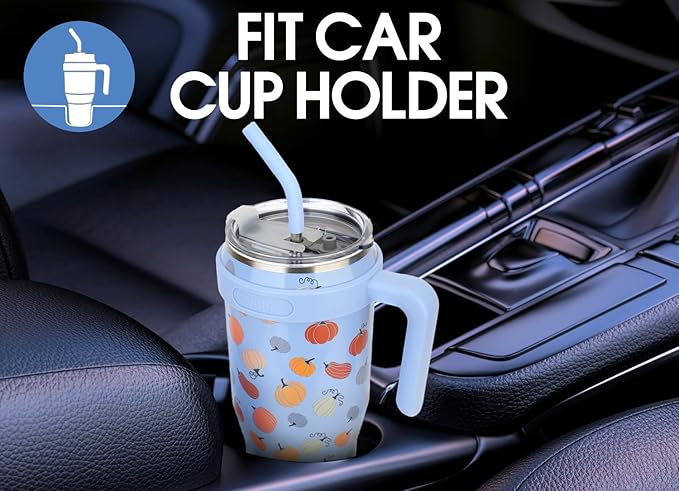 Zenbo 50 oz Mug Tumbler With Handle and Straw Lid | Stainless Steel Insulated Tumblers, Keeps Drinks Cold up to 34 Hours, Fit in Car Cup Holder, Dishwasher Safe,BPA Free
