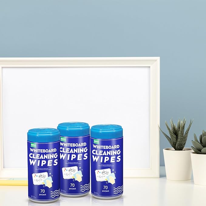 6 Pcs Siifert 10 Pack 700 Pcs Whiteboard Cleaning Wipes Disposable Whiteboard Dry Erase Wipes for Cleaning Markers Home Classroom School Office, 4 x 5.5 Inch, 70 Count Per Pack