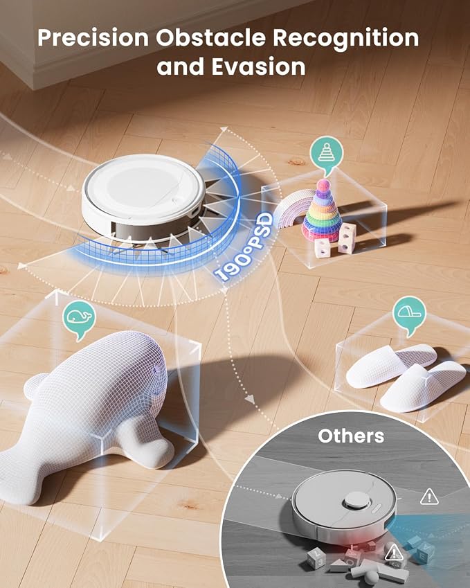 Lefant M310 Ultra Robot Vacuum and Mop, 6000Pa Suction-Slim Robotic Cleaner, Accurate Obstacle Avoidance, WiFi/App/Alexa Control, 170min Runtime, with ToF LiDAR Navigation for Pet Hair and Home