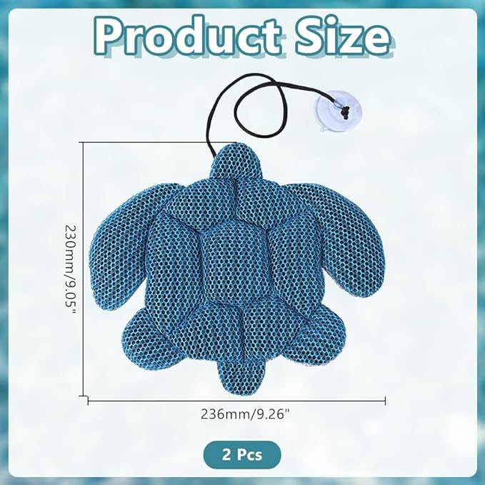 arricraft Hot Tub Scum Absorber, Tortoise Shape Design Nylon Hot Tub Sewage Suction Device for Spa, Inflatable Tub Cleaning Accessories (2 Pack)