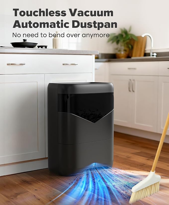 LyriFine Pro Touchless Vacuum Automatic Dustpan, 6L Large Capacity Hair Vacuum for Salons, 20Kpa Suction Ultra Fast & Powerful Corded Canister Vacuum for Pet Hair Food, Auto Sensors, Bagless (Large)