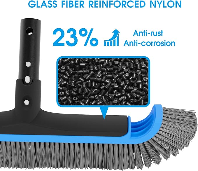 Self-Repair Pool Net with 2-in-1 Multifunctional Pool Brush 10 FT Poles