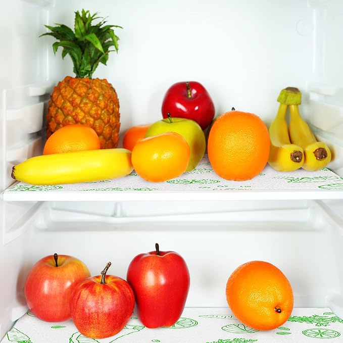 Amyhill 10 Pcs Refrigerator Shelf Liners Absorbent Refrigerator Mats Washable Fridge Drawer Liners for Shelves, Home, Cabinet, Kitchen, Trays, 16 x 24 Inch