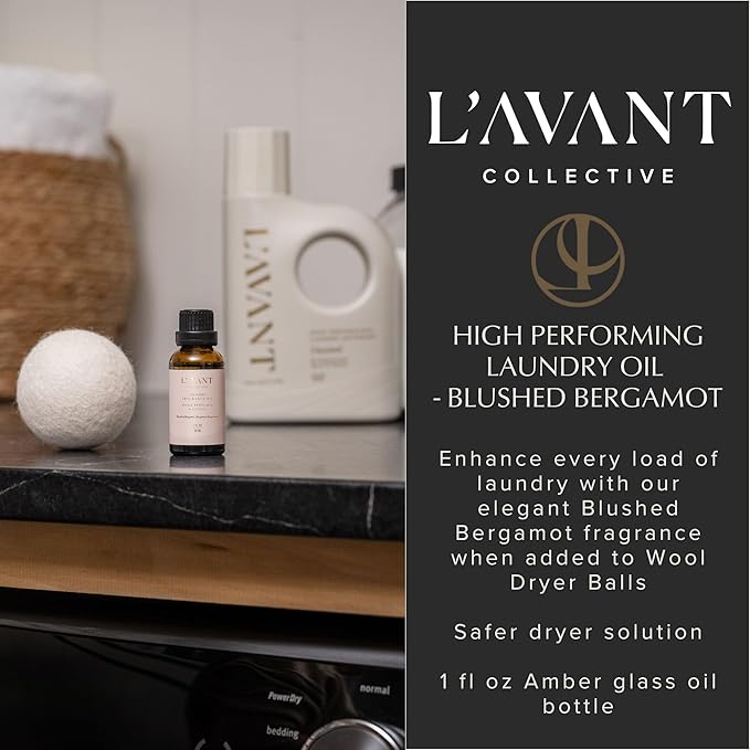 L’AVANT COLLECTIVE | Essential Oils for Laundry | Dryer Balls Scents, Scented Fragrance Essential Oil Drops | Concentrated Fabric Scent Booster for Clothing Care | 1 oz | Blushed Bergamot