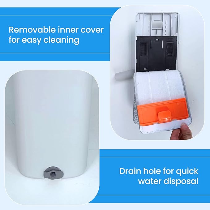 WonderMop and Bucket Set - 6L Bucket Capacity, 54-Inch Pole - Flat Mop and Bucket System - Microfiber Mop & Bucket Floor Cleaning System - Separate Dirty and Clean Water Compartments