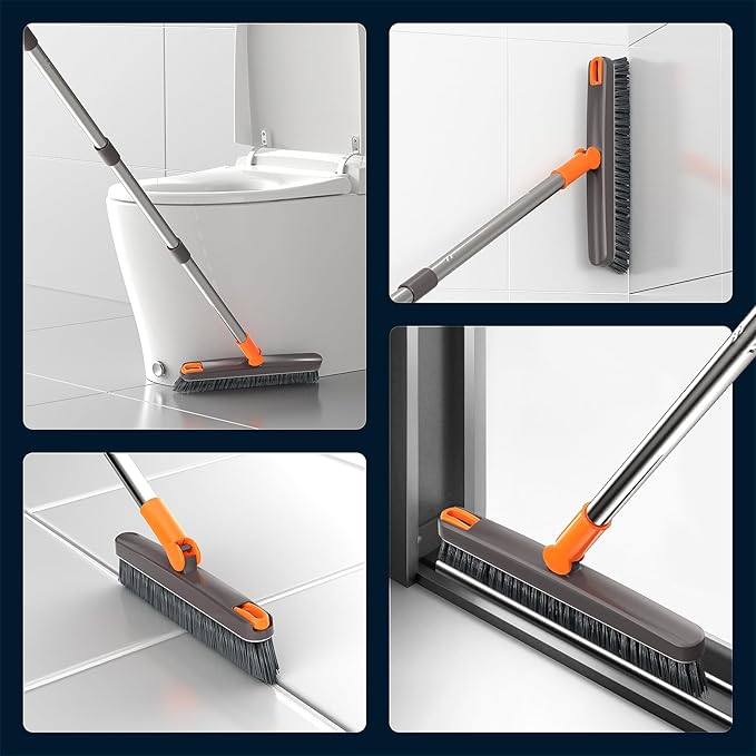 AIR U+ Floor Scrub Brush and Grout Brush with Long Handle