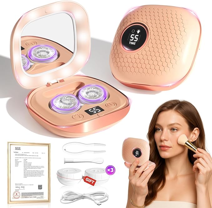 2025 Upgraded Ultrasonic Contact Lens Cleaner【50KHz Germany Super Motor】【Top1 Intelligent Chip-Smart Modes】【Rechargeable】 Gentle Cleaning & 99% Brightness, Portable Soft Contact Lens Tools (Chic Pink)