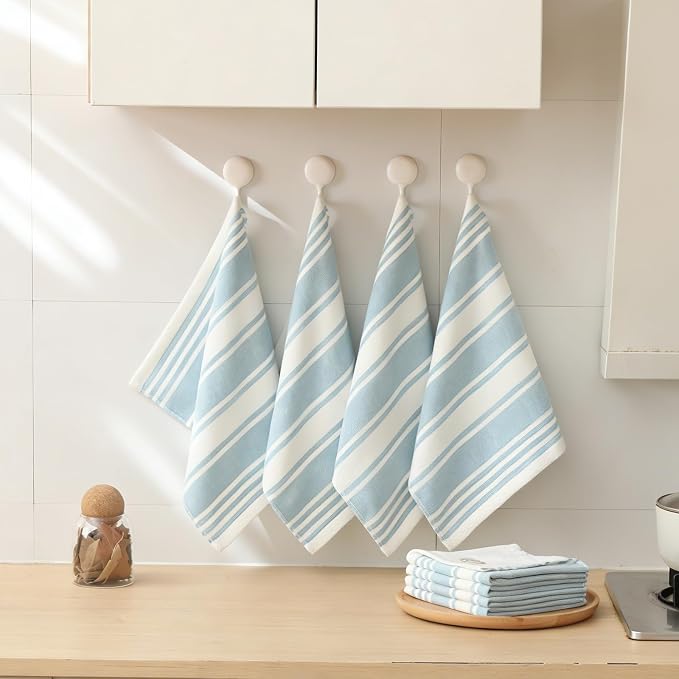 Dish Cloths 13”x 13”, 8-Pack Cotton Super Soft Absorbent Dish Rags, Quick Drying Dish Towels for Kitchen