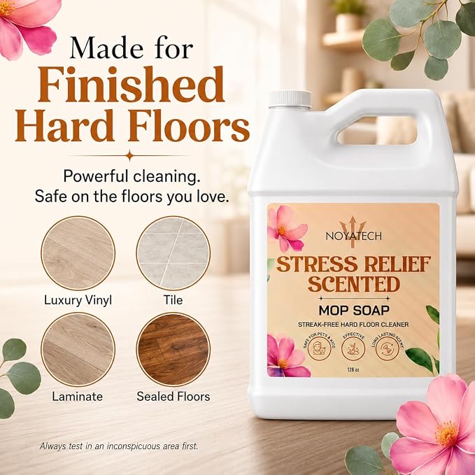 NOYATECH Floor Cleaner Concentrate Gallon - Hardwood, Tile & Stone - Mop Soap All Types - Non-Toxic, Pet & Kid Safe - Made in USA