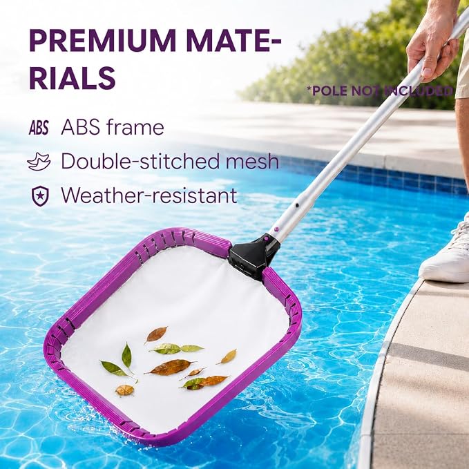 Professional Pool Skimmer Net Pool fine Nets-Cleaning With W/Alu Frame And Fine Nylon Flat Mesh,Pool Leaf Net,Skimmer Net For Fast Debris Cleaning, Pool Net For All Pools And Pond (YLS113F)