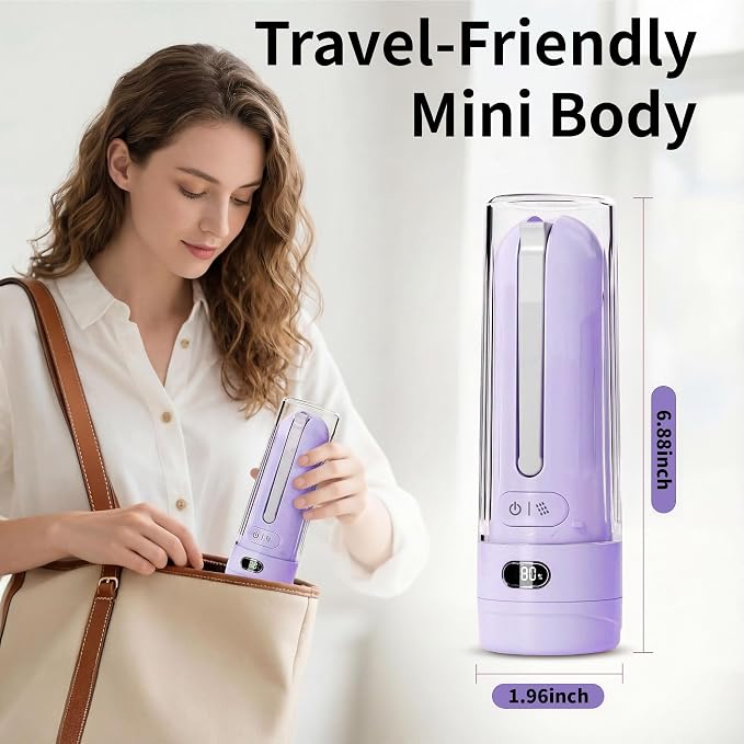 Portable Bidet for Travel, Personal Hygiene Sprayer Bottle for Women Men, Mobile Bidet Portable for Toilet,Electric Handheld High-Pressure Foldable USB-C Battery-Powered (Purple)