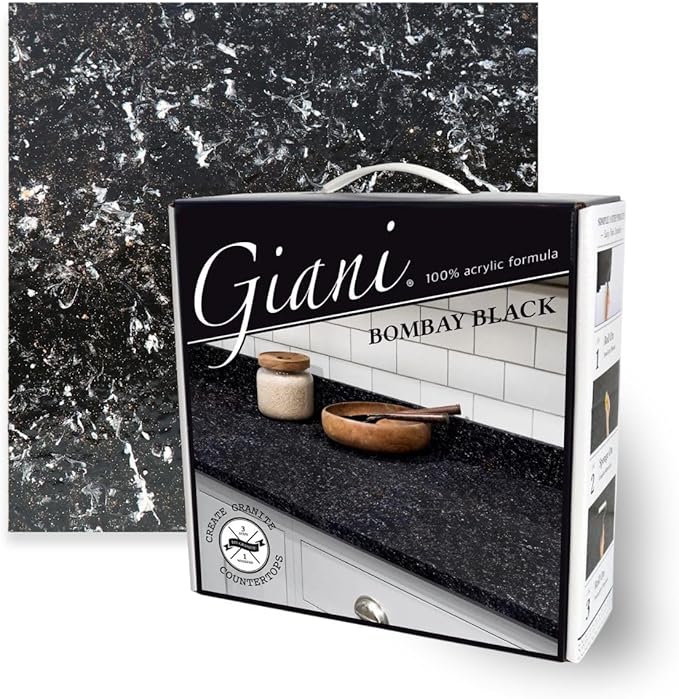 Giani Granite Countertop Paint Kit 2.0-100% Acrylic (Bombay Black)