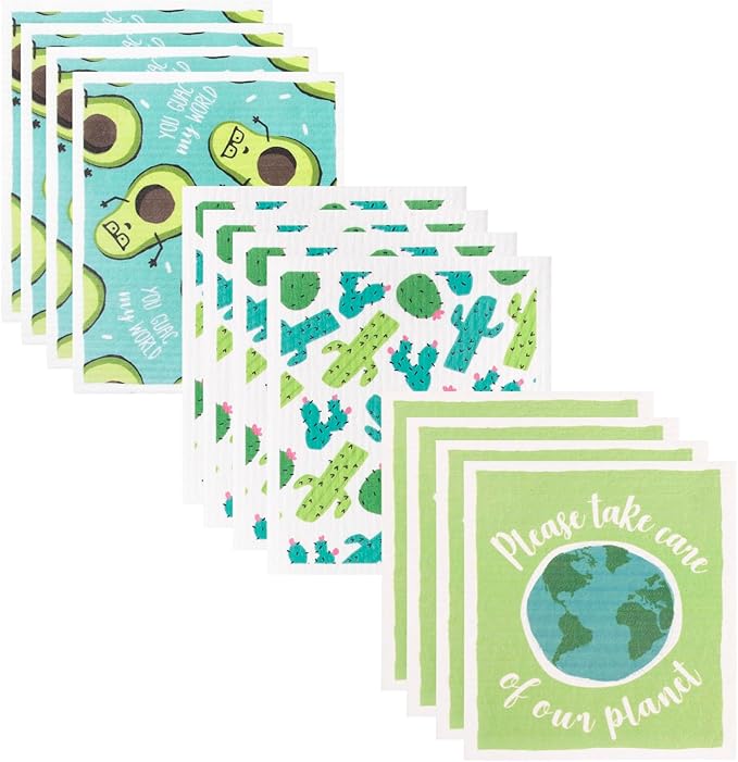 RITZ Swedish Sponge Cloths, Go Green, 12 Pack