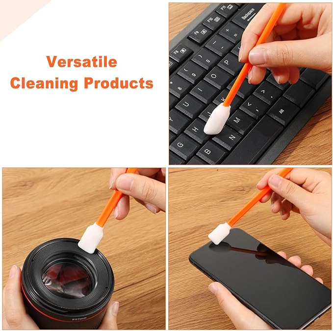 Macarrie 1000 Pack Cleaning Swabs 5.1 Inch, Foam Tips Sponge Sticks for Printer, Electronics, Camera, Optical Lens, Sewing Machine(Orange,1000)
