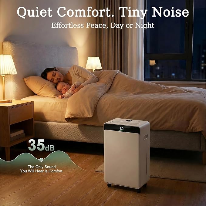 Ludatido 2026Upgraded Max 35 Pints Dehumidifier for Spaces up to 2,500 Sq.Ft at Home, in Basements and Large Rooms with Drain Hose and 0.56 Gallons Water Tank