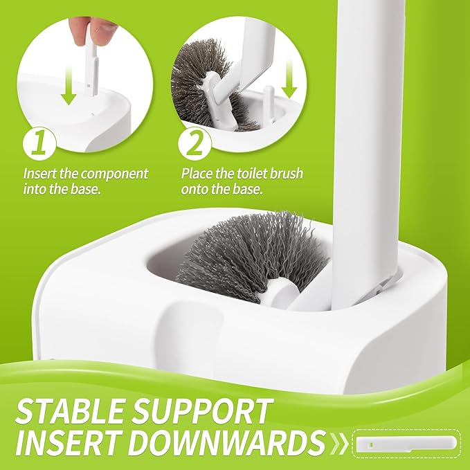 IVYROLL Toilet Brush and Plunger Set Hidden, S-Shaped Toilet Brush Plunger Combo, Perfect for Homes, Apartments & Bathrooms