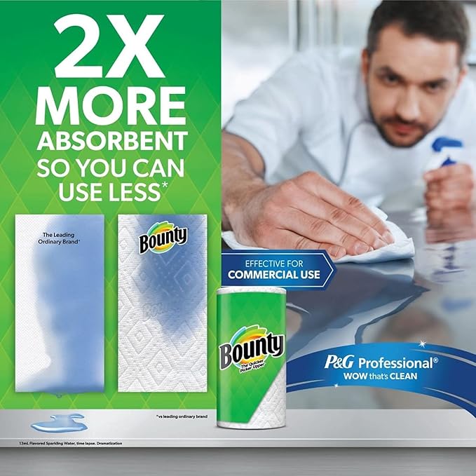 Bounty® Select-A-Size® Double 2-Ply Paper Towels, 98 Sheets Per Roll, Pack of 12 Rolls