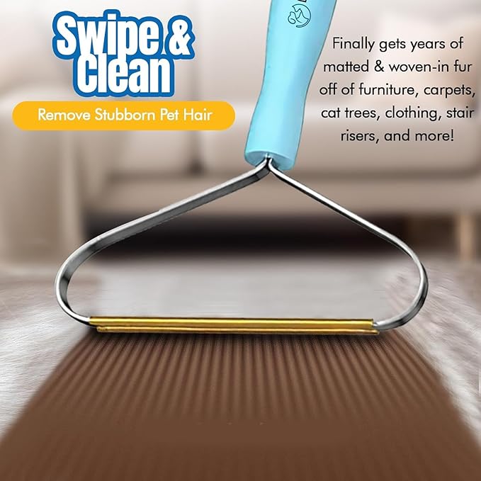 Carpet Rake & Handheld Rake for Pet Hair, Telescopic 56" Adjustable Handle, Pet Hair Removal for Carpet, Bedding, Furniture, Rugs and Car(Broom + Lint Roller)